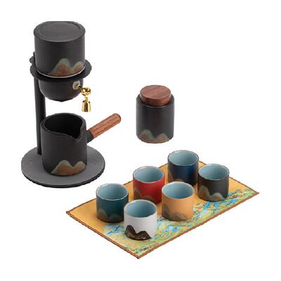 苏氏陶瓷手绘釉画彩自动茶具