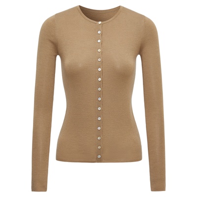 commuse单排扣毛针织衫