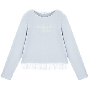 MUCMUKN【糯糯云朵】保暖锁温蝴蝶结花边烫钻T恤打底衫女童26秋新