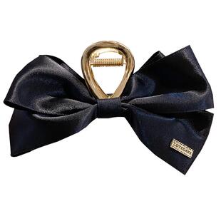 蝴蝶结大号鲨鱼夹2026年新款发夹后脑勺发抓夹女发卡夹子头饰黑色