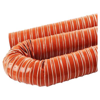 高温风管红色矽胶管300度硫化热风管耐高温软管钢丝管排烟排气管