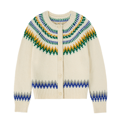 MISAZ色织提花费尔岛宽松毛衣