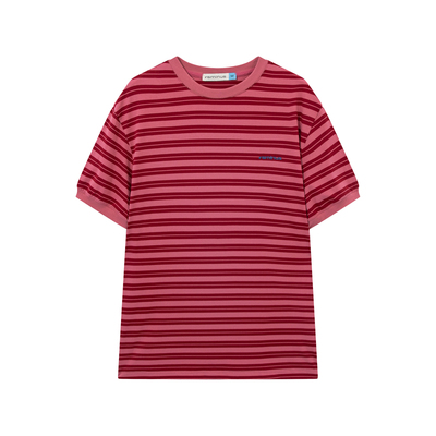 男女复古条纹休闲宽松短袖T恤潮