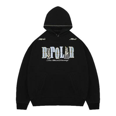 BIPOLAR三针法花卉连帽卫衣