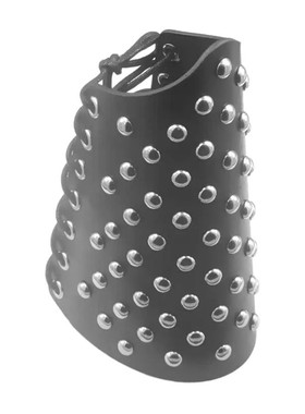 鞋带黑色PU皮质铆钉星星夸张手带