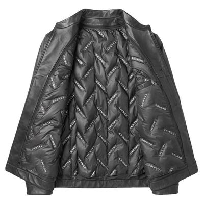 商务休闲绵羊皮短款立领真皮皮衣