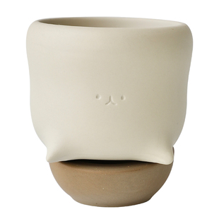 可爱治愈迷你陶瓷花盆创意卡通多肉盆栽球兰种植陶盆透气陶土小号