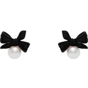 蝴蝶结珍珠款耳环独特精致耳钉2025新款爆款耳坠轻奢高级气质耳饰