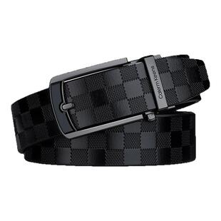 CalermKeens男士皮带男复古无夹层真牛皮自动扣裤腰带送老公