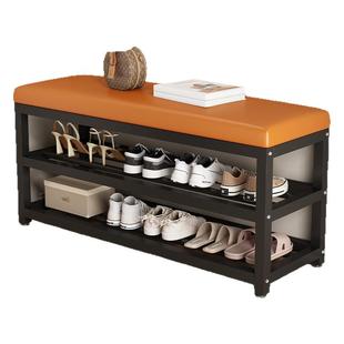 换鞋凳门口轻奢入户落地家用多层鞋架鞋柜坐凳一体铁艺玄关穿鞋凳