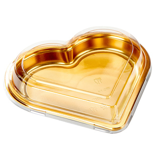 520金色爱心打包盒一次性心形寿司盒刺身鱼生拼盘外卖包装餐盒