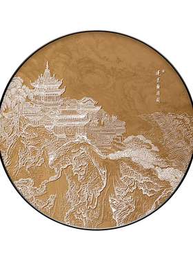 宋代美学玄关装饰画浮雕山水灯画