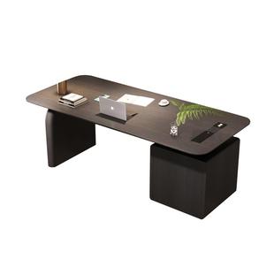 意式极简轻奢书房书桌家用客厅实木电脑桌写字台老板高端办公桌