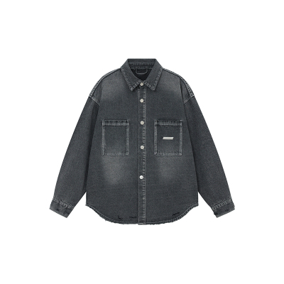 FORNINES做旧洗水牛仔衬衫外套