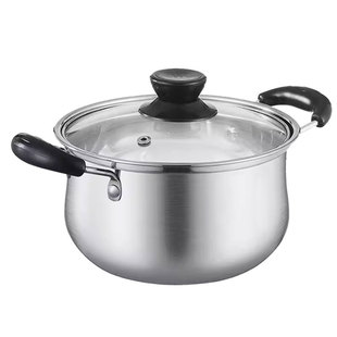 【单人带盖小奶锅】家用平底不锈钢加厚奶锅汤锅热奶煮面锅煮宵夜