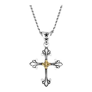 KREAM S925纯银双色十字吊坠男潮项链女小众嘻哈情侣饰品