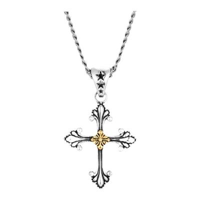 KREAM S925纯银双色十字吊坠男潮项链女小众嘻哈情侣饰品
