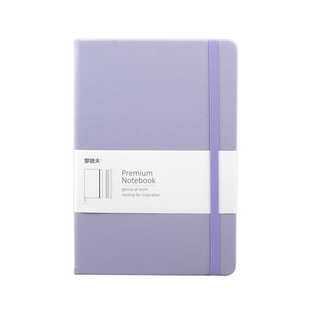 雪青色A5硬面空白记事本绘画笔记本淡紫色简约绑带本钢笔不洇不透