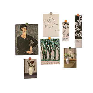 北欧ins名画装饰卡片墙贴房间布置海报宿舍墙面贴纸拍照背景贴画