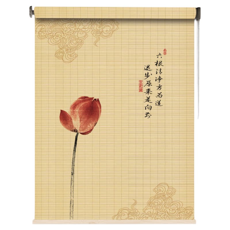 中古风免打孔竹帘卷帘隔断屏风帘