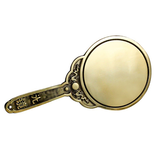 慈缘正堂 手握八卦镜家用挂件 黄铜平镜子大门口中式复古阳台窗户