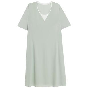 【海藻睡眠衣】爱慕薄款睡衣女带胸垫短袖可外穿家居长裙AM44B381