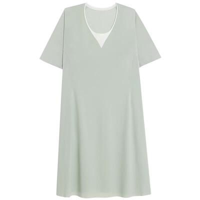 【海藻睡眠衣】爱慕薄款睡衣女带胸垫短袖可外穿家居长裙AM44B381