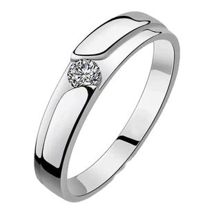 MGY正品PT950纯铂金镶嵌美国进口D色莫桑石错位微镶单钻情侣对戒