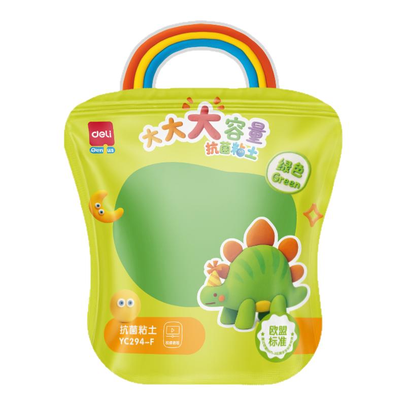 得力白色超轻粘土300g儿童彩泥大容量橡皮泥小学生红色黏土幼儿大包装单色补充装抗菌手工diy材料包工具套装