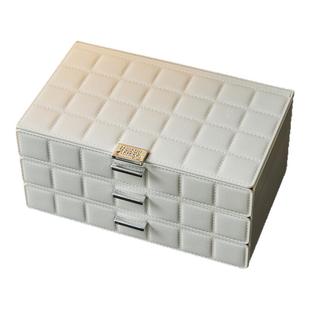 首饰收纳盒高档精致2026年新款大容量饰品盒子带镜子耳钉项链耳环