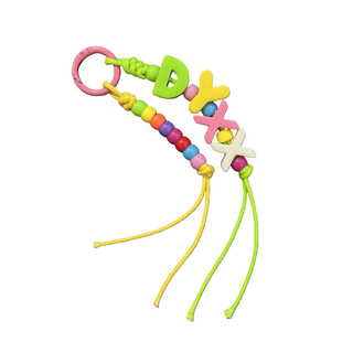 彩色亚克力26个英文字母大孔珠马卡龙手工串珠散珠材料手机链配件