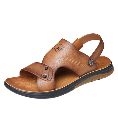 老人头夏季沙滩鞋透气凉拖鞋牛皮