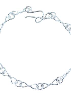 女纯银99欧美银手链原创设计手工