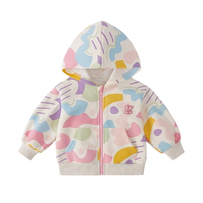 [7A抗菌]女童外套秋装宝宝甜美连帽上衣小童秋季时尚女款儿童衣服