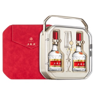 【官方自营】五粮液祝您好事成双500mL*2白酒礼盒52度正品送礼