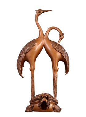 双鹤仿古风青铜器创意祝寿摆件