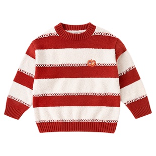 嘟嘟家儿童毛衣男童女童喜庆拜年服宝宝冬季新年上衣婴儿红色衣服