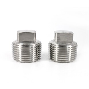 316L不锈钢外四方实心堵头NPT美制螺塞PT英制管堵四角堵头1/8-2寸