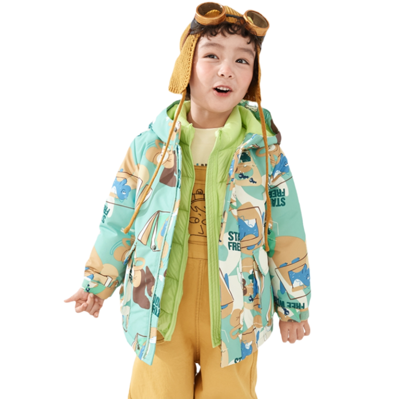 巴拉巴拉男童羽绒服小童宝宝三合一短款外套冬装上衣新款儿童童装