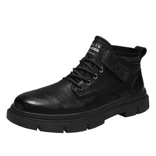 LOUISPRO品牌2025新款四季男士英伦风中高帮马丁靴复古加绒工装靴