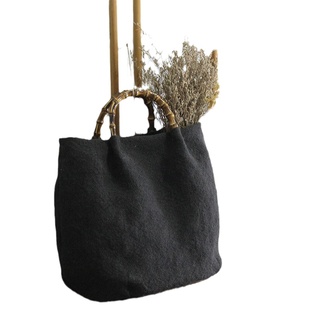 庸庸布包手提包单肩斜挎大容量文艺复古帆布包上班通勤棉麻水桶包