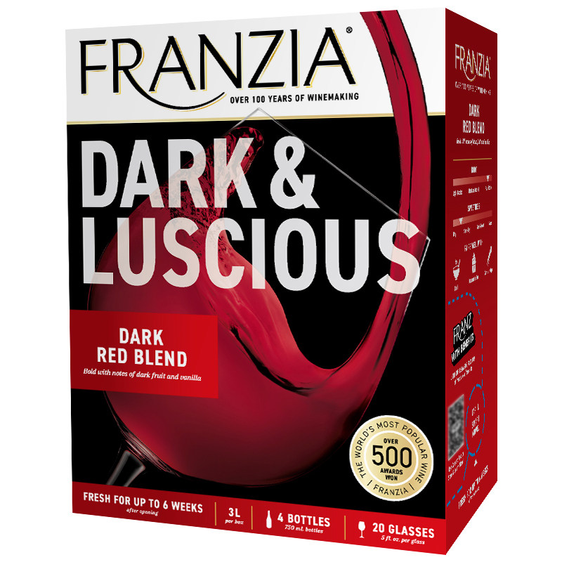 FRANZIA芳丝雅进口红酒盒装浓郁半甜红葡萄酒3L袋装红酒 微醺睡前