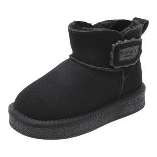 巴布豆童鞋儿童雪地靴2025新款冬季小童加绒加厚棉鞋女宝男童靴子