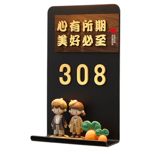 门牌号码牌家用定制定做新家装饰品玄关创意摆件欢迎回家电梯门口感应灯房间号轻奢风高级感中式别墅门号房号