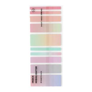 韩国iconic高颜值彩色半透明条形学生便利贴索引贴重点帖分类标记