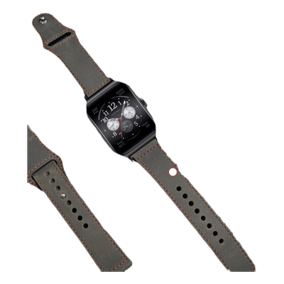 适用oppowatch3Pro复古牛皮表带