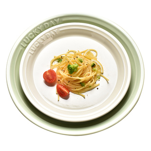 奶油风平盘浅盘家用西餐盘高级感轻奢盘子陶瓷碟子意面盘牛排餐盘