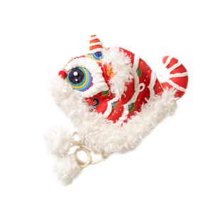 阿卡手工龙年醒狮刺绣diy材料包国潮风虎头帽自绣儿童纪念礼物