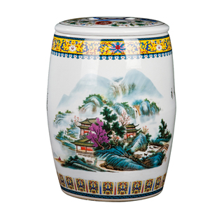 景德镇陶瓷米缸大米桶家用油缸酒坛水缸密封30斤50斤装平盖储物罐