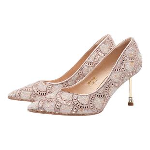 星期六春季女气质高级不累脚尖头水钻细跟配礼服高跟鞋SSE1111088